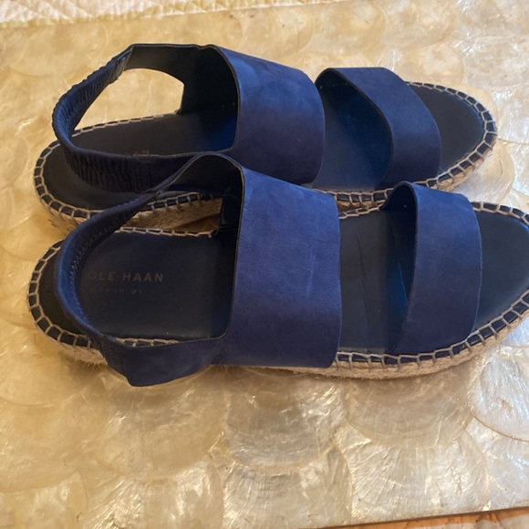 Cole Haan cloud feel double strap sandal, navy blue leather size 8 - Picture 3 of 6